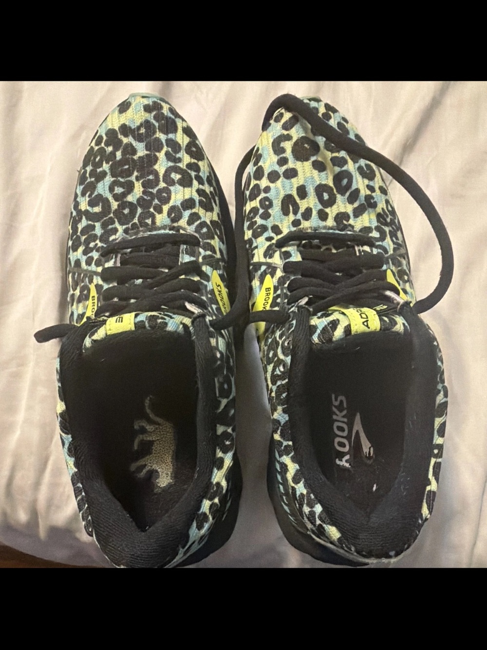 Brooks Kids Leopard Print Sneakers - Black & Teal